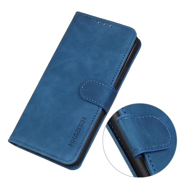 For iPhone 16 Pro KHAZNEH Retro Texture Leather Phone Case(Blue)