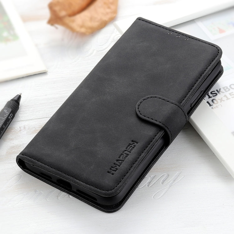 For iPhone 16 Pro Max KHAZNEH Retro Texture Leather Phone Case(Black)