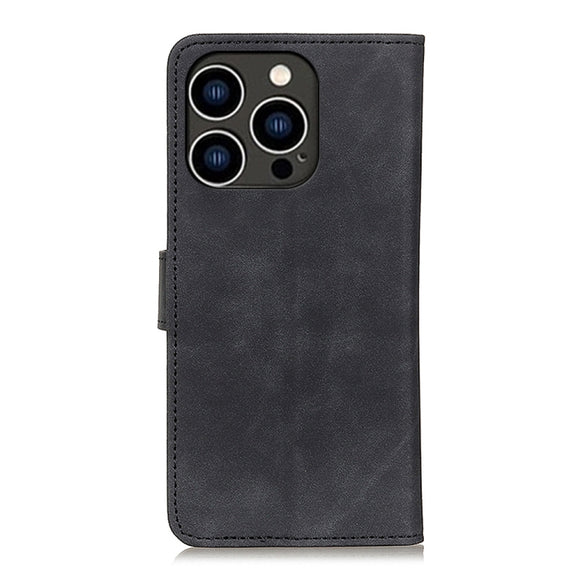 For iPhone 16 Pro Max KHAZNEH Retro Texture Leather Phone Case(Black)