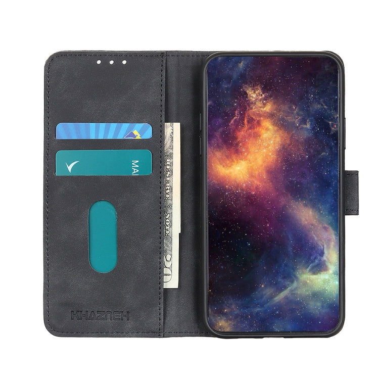 For iPhone 16 Pro Max KHAZNEH Retro Texture Leather Phone Case(Black)