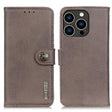 For iPhone 16 Pro KHAZNEH Cowhide Texture Horizontal Flip Leather Phone Case(Khaki) - iPhone 16 Pro Cases by PMC TechLife | Online Shopping South Africa | PMC TechLife | Buy Now Pay Later Mobicred