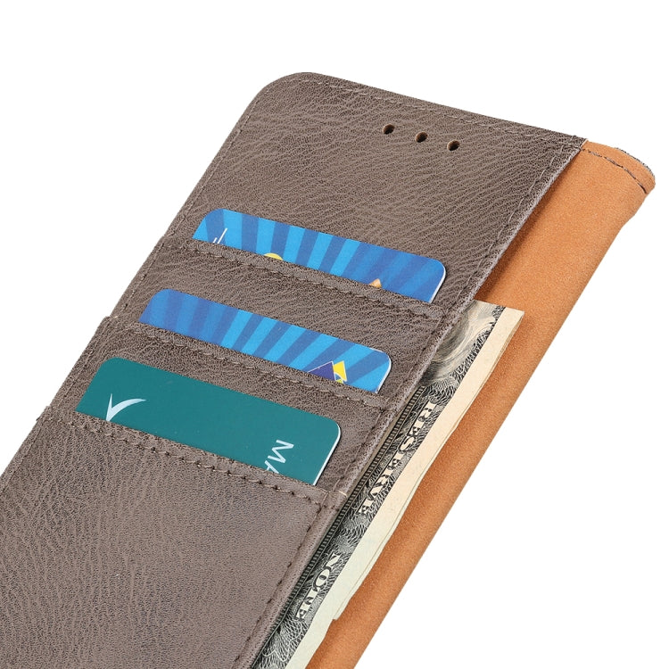 For iPhone 16 Pro KHAZNEH Cowhide Texture Horizontal Flip Leather Phone Case(Khaki)