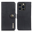 For iPhone 16 Pro Max KHAZNEH Cowhide Texture Horizontal Flip Leather Phone Case(Black) - iPhone 16 Pro Max Cases by PMC TechLife | Online Shopping South Africa | PMC TechLife | Buy Now Pay Later Mobicred