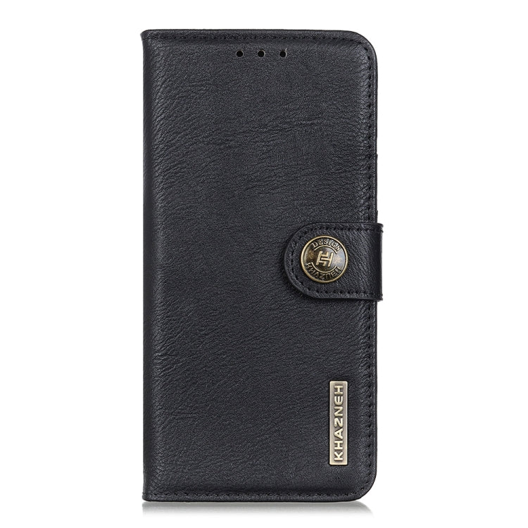 For iPhone 16 Pro Max KHAZNEH Cowhide Texture Horizontal Flip Leather Phone Case(Black)