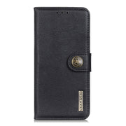 For iPhone 16 Pro Max KHAZNEH Cowhide Texture Horizontal Flip Leather Phone Case(Black)