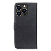 For iPhone 16 Pro Max KHAZNEH Cowhide Texture Horizontal Flip Leather Phone Case(Black)