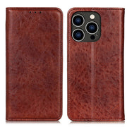 For iPhone 16 Pro Magnetic Crazy Horse Texture Horizontal Flip Leather Phone Case(Brown)