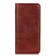 For iPhone 16 Pro Magnetic Crazy Horse Texture Horizontal Flip Leather Phone Case(Brown)