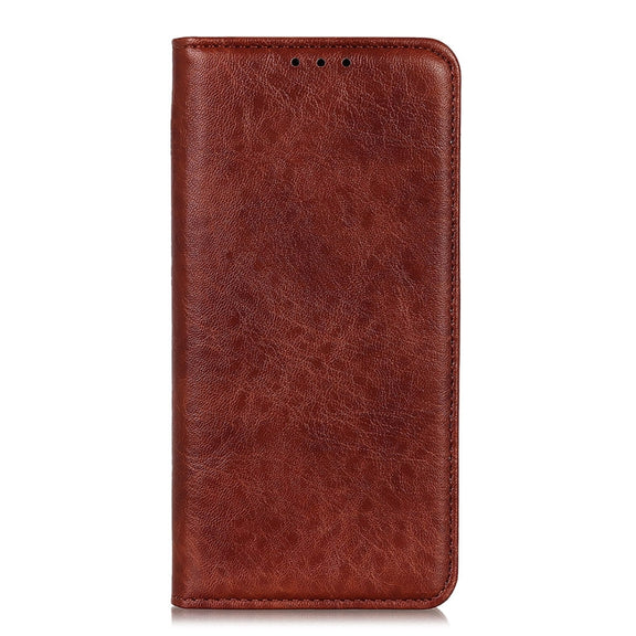For iPhone 16 Pro Magnetic Crazy Horse Texture Horizontal Flip Leather Phone Case(Brown)