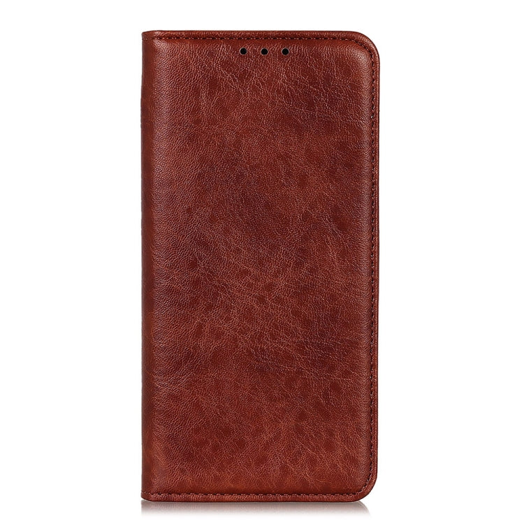 For iPhone 16 Pro Magnetic Crazy Horse Texture Horizontal Flip Leather Phone Case(Brown)