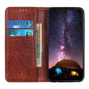 For iPhone 16 Pro Magnetic Crazy Horse Texture Horizontal Flip Leather Phone Case(Brown)