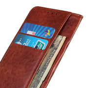 For iPhone 16 Pro Magnetic Crazy Horse Texture Horizontal Flip Leather Phone Case(Brown)