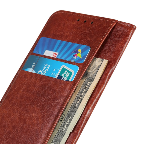 For iPhone 16 Pro Magnetic Crazy Horse Texture Horizontal Flip Leather Phone Case(Brown)