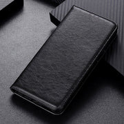 For iPhone 16 Pro Max Magnetic Crazy Horse Texture Horizontal Flip Leather Phone Case(Black)