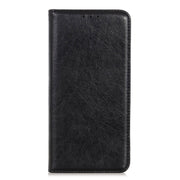 For iPhone 16 Pro Max Magnetic Crazy Horse Texture Horizontal Flip Leather Phone Case(Black)