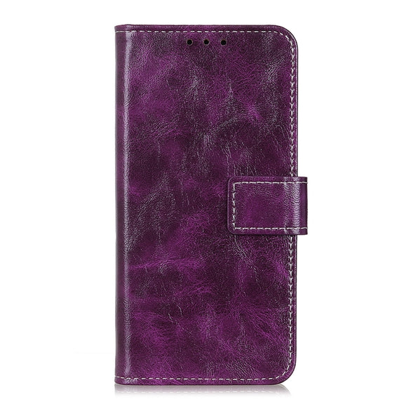 For iPhone 16 Plus Retro Crazy Horse Texture Horizontal Flip Leather Phone Case(Purple)