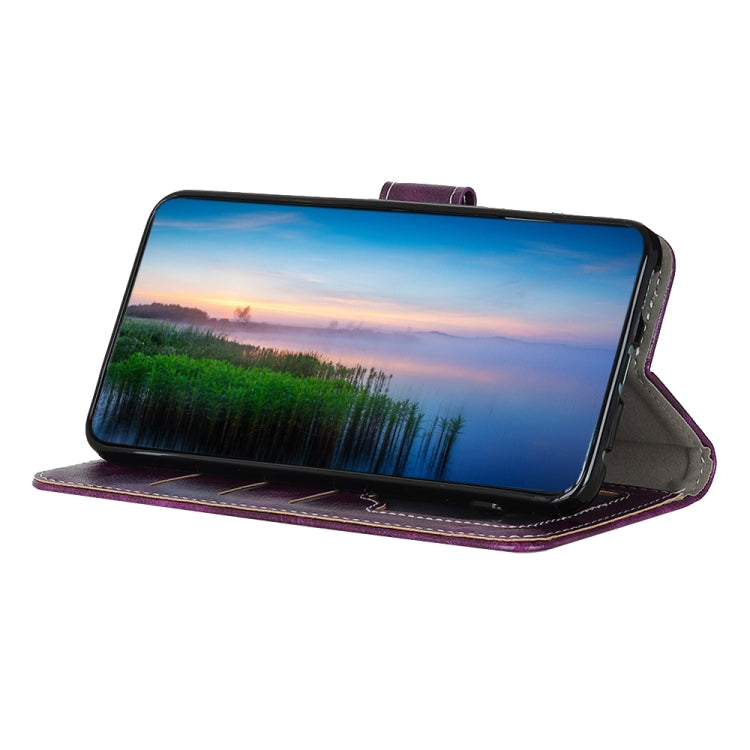 For iPhone 16 Plus Retro Crazy Horse Texture Horizontal Flip Leather Phone Case(Purple)