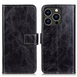 For iPhone 16 Pro Max Retro Crazy Horse Texture Horizontal Flip Leather Phone Case(Black) - iPhone 16 Pro Max Cases by PMC TechLife | Online Shopping South Africa | PMC TechLife | Buy Now Pay Later Mobicred