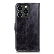 For iPhone 16 Pro Max Retro Crazy Horse Texture Horizontal Flip Leather Phone Case(Black)