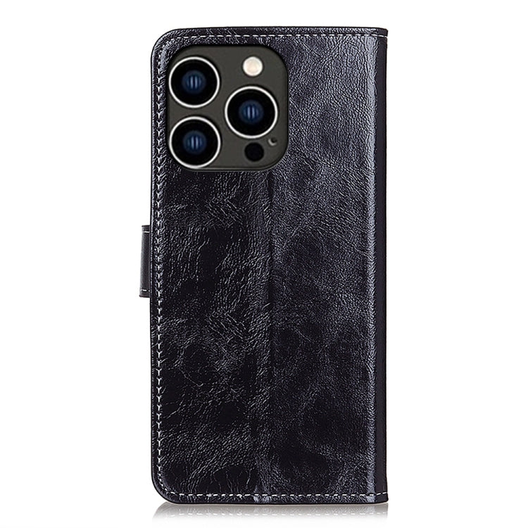 For iPhone 16 Pro Max Retro Crazy Horse Texture Horizontal Flip Leather Phone Case(Black)