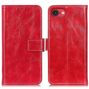 For iPhone 16e Retro Crazy Horse Texture Horizontal Flip Leather Phone Case(Red)