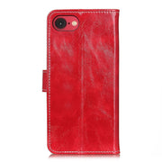 For iPhone 16e Retro Crazy Horse Texture Horizontal Flip Leather Phone Case(Red)