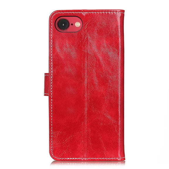 For iPhone 16e Retro Crazy Horse Texture Horizontal Flip Leather Phone Case(Red)