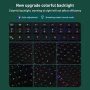 For iPad 10.2 2021 / 2020 / 2019 Integrated Bluetooth Keyboard Leather Case with Backlight & Touchpad(Black)