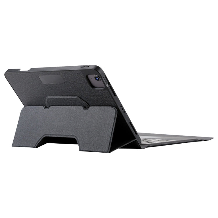 For iPad Air 2022 / 2020 Integrated Bluetooth Keyboard Leather Case with Backlight & Touchpad(Black)