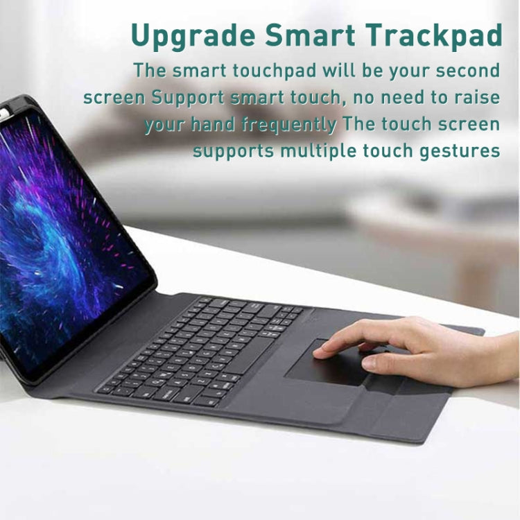 For iPad Pro 11 2022 / 2021 / 2020 Integrated Bluetooth Keyboard Leather Case with Backlight & Touchpad(Black)