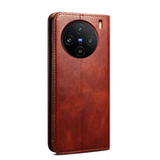 For vivo X100 Oil Wax Crazy Horse Texture Leather Phone Case(Brown)