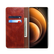 For vivo X100 Oil Wax Crazy Horse Texture Leather Phone Case(Brown)