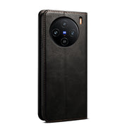 For vivo X100 Oil Wax Crazy Horse Texture Leather Phone Case(Black)
