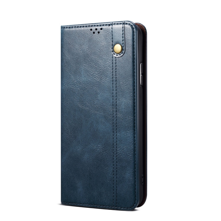 For vivo X100 Oil Wax Crazy Horse Texture Leather Phone Case(Blue)
