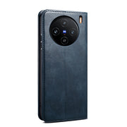 For vivo X100 Oil Wax Crazy Horse Texture Leather Phone Case(Blue)