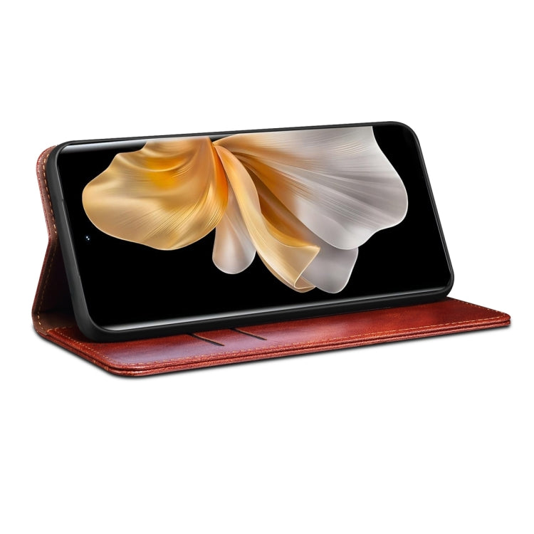 For vivo S18 Pro Oil Wax Crazy Horse Texture Leather Phone Case(Brown)