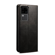 For vivo S18 Oil Wax Crazy Horse Texture Leather Phone Case(Black)