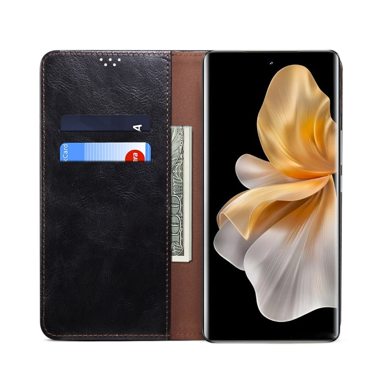 For vivo S18 Oil Wax Crazy Horse Texture Leather Phone Case(Black)