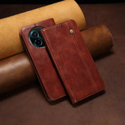 For vivo Y38 5G Global Oil Wax Crazy Horse Texture Leather Phone Case(Brown)
