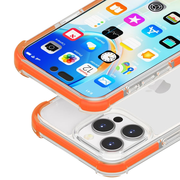 For iPhone 16 Pro Max Four-corner Shockproof TPU + Acrylic Phone Case(Orange)