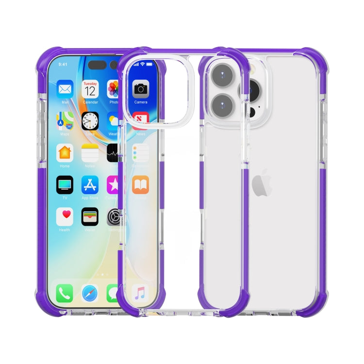 For iPhone 16 Pro Four-corner Shockproof TPU + Acrylic Phone Case(Purple)