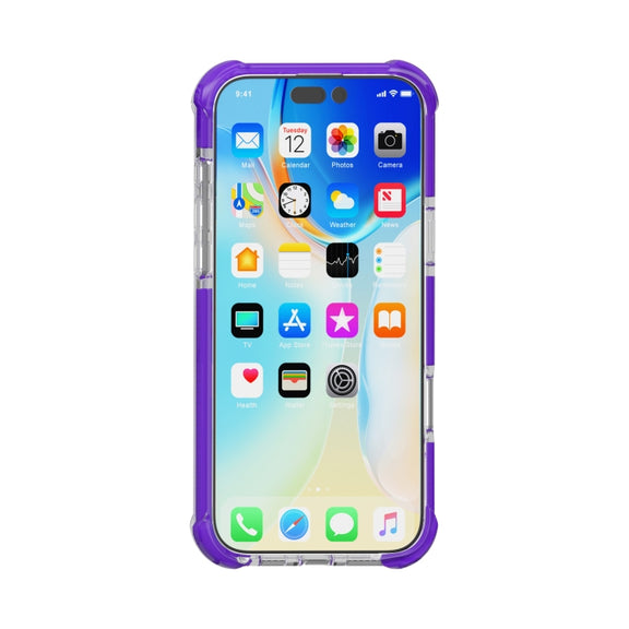 For iPhone 16 Pro Four-corner Shockproof TPU + Acrylic Phone Case(Purple)