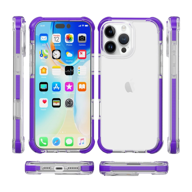 For iPhone 16 Pro Four-corner Shockproof TPU + Acrylic Phone Case(Purple)
