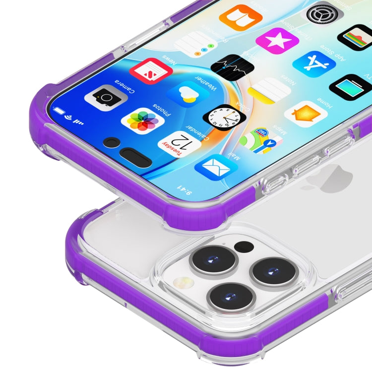 For iPhone 16 Pro Four-corner Shockproof TPU + Acrylic Phone Case(Purple)
