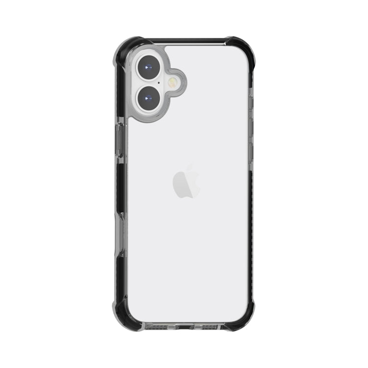 For iPhone 16 Plus Four-corner Shockproof TPU + Acrylic Phone Case(Black)