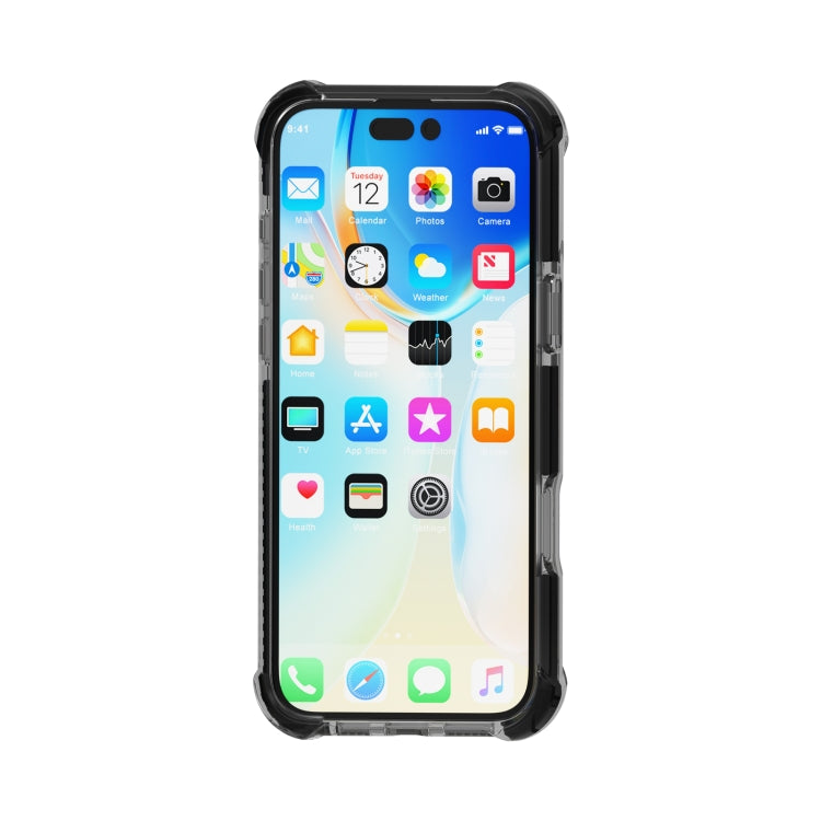 For iPhone 16 Plus Four-corner Shockproof TPU + Acrylic Phone Case(Black)