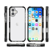 For iPhone 16 Plus Four-corner Shockproof TPU + Acrylic Phone Case(Black)