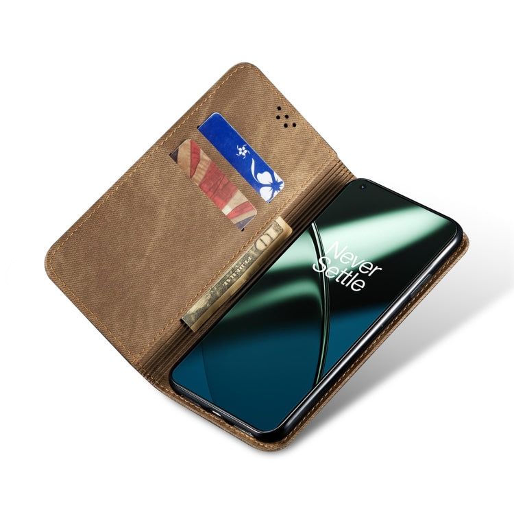 For Xiaomi Redmi Note 12S Denim Texture Flip Leather Phone Case(Khaki)