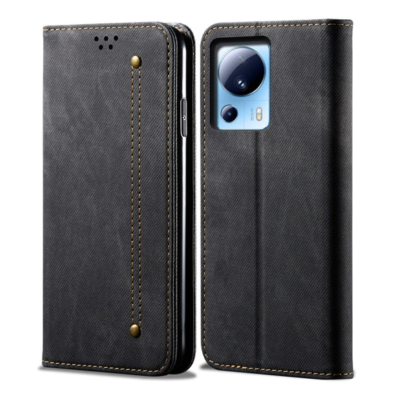 For Xiaomi 13 Lite / Civi 2 Denim Texture Flip Leather Phone Case(Black)