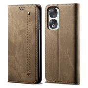 For Honor 90 Denim Texture Flip Leather Phone Case(Khaki)